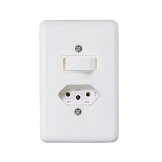 Interruptor 1 Simples + 1 Tomada 2X4 20A Branco Stylus Ilumi
