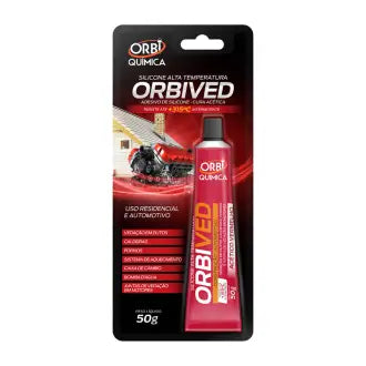 Cola Silicone Alta Temperatura 50G Vermelha Orbived
