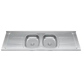 Pia Inox 160X53 C/Concreto Dupla Ghelplus