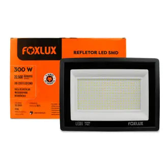 Refletor Led 300W Preto 6500 Foxlux Bivolt