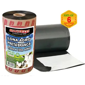 Lona Preta/Branca Agrícola 6X100 Ref.150 60Kg Maxilona