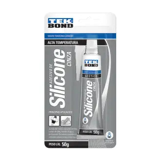 Cola Silicone Alta Temperatura 50G Cinza Tekbond