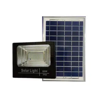 Refletor Led 80W Solar Controle Remoto Triângulo