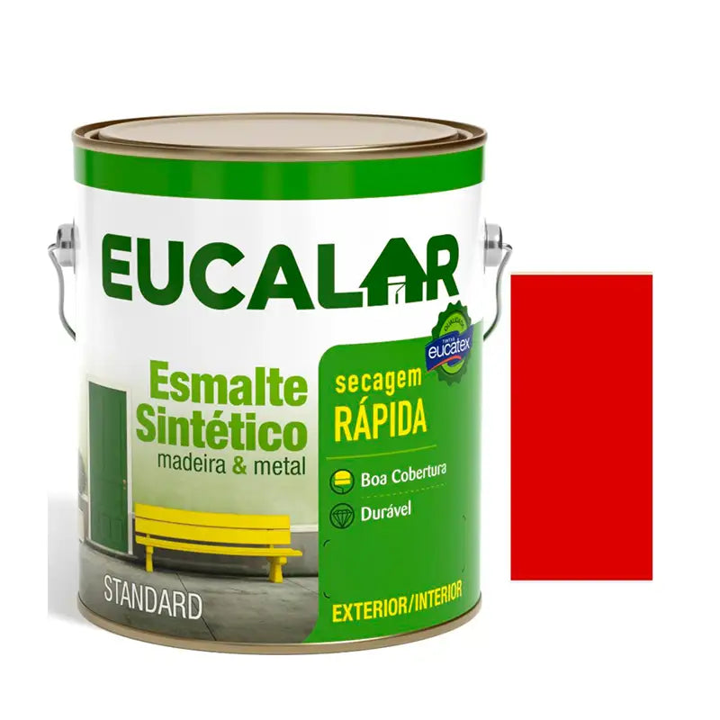 ESMALTE 1/4X6 EUCALAR BRILHANTE VERMELHO