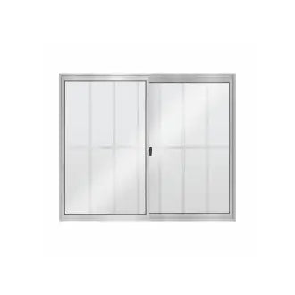 Janela Alumínio 2 Folhas Vidro Liso 1,0Ax1,2 C/Grade Alumínio