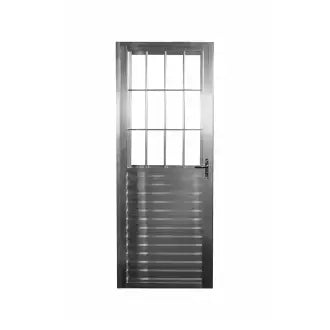 Porta Alumínio Lado Direito Com Postigo 80X210 Liso Quality