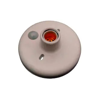 Plafon Pp Bocal Porcelana Branco Redondo C/Sensor