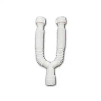 Sifão Sanfonado Duplo Universal Branco Grap