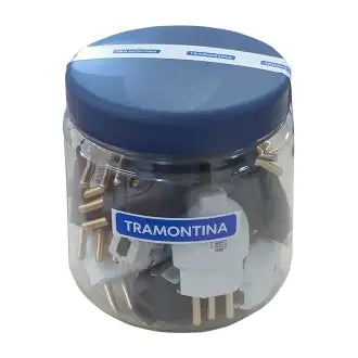 Pino Macho 2P+T 20A Preto/Branco Tramontina C20