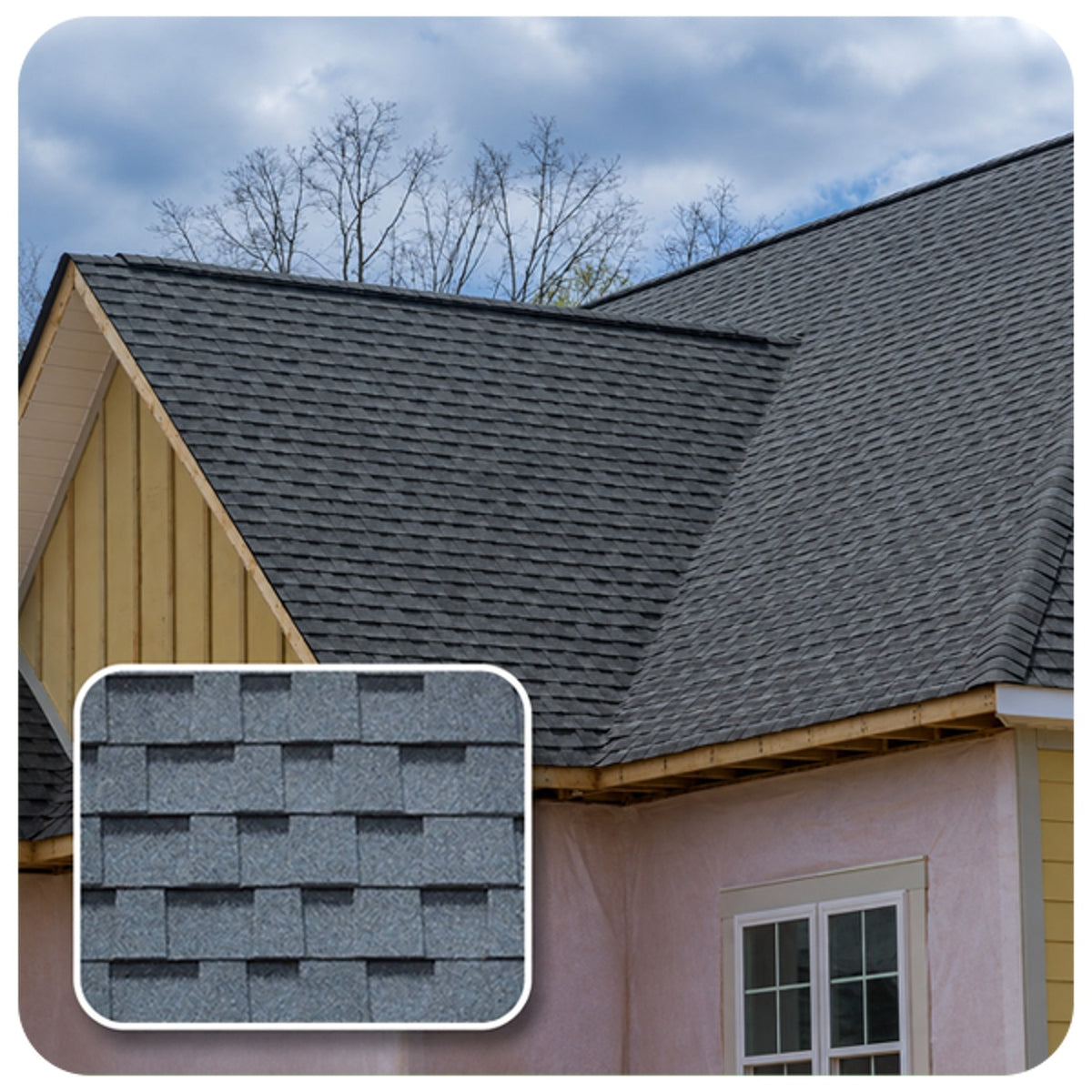 Telha shingle laminada Viapol com fibra de vidro para telhado e fachada com inclinação de 5° a 90°