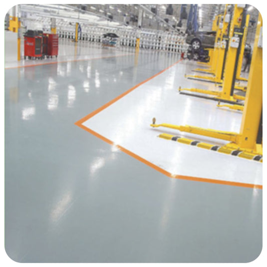 Pintura epóxi 100% sólidos sem solvente Flowcoat SF 41 Viapol para piso industrial com resistência química