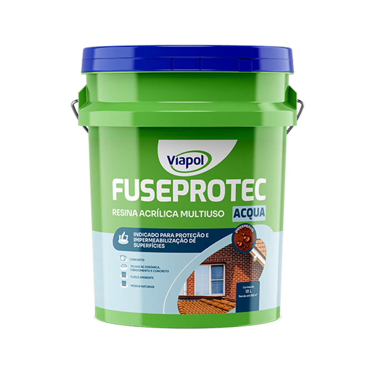 Verniz acrílico base água para concreto aparente Fuseprotec Acqua Viapol brilhante, interno e externo