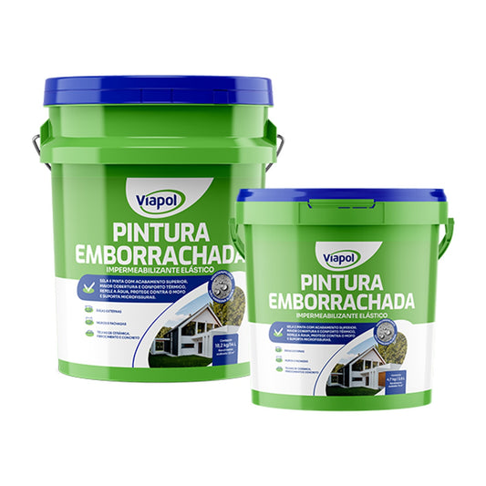 Revestimento acrílico emborrachado para fachadas Pintura Emborrachada Viapol que cobre microfissuras