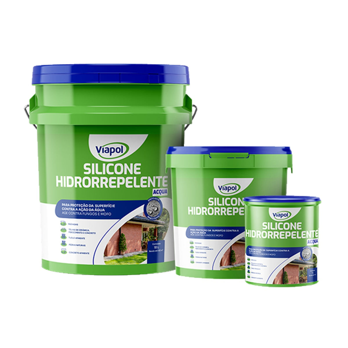Hidrofugante de silano e siloxano base água Silicone Hidrorrepelente Acqua Viapol para fachadas porosas