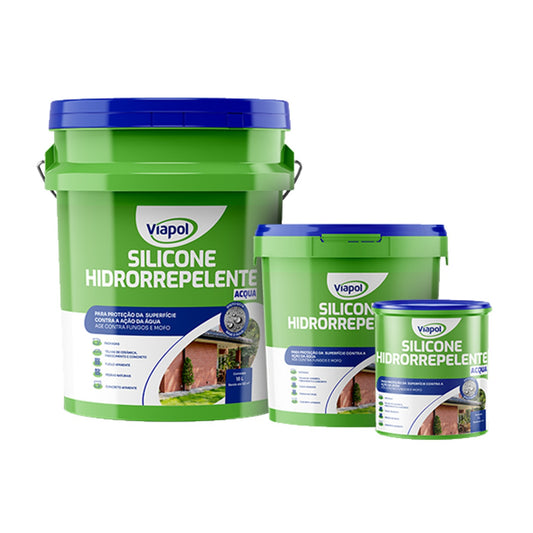 Hidrofugante de silano e siloxano base água Silicone Hidrorrepelente Acqua Viapol para fachadas porosas
