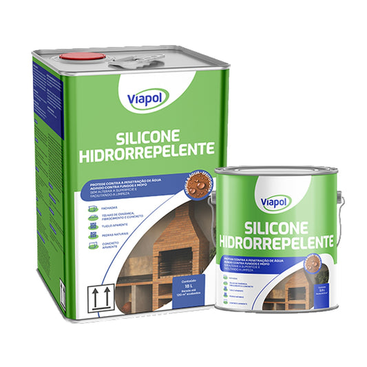 Hidrofugante de silano e siloxano base solvente Silicone Hidrorrepelente Viapol para concreto e pedra
