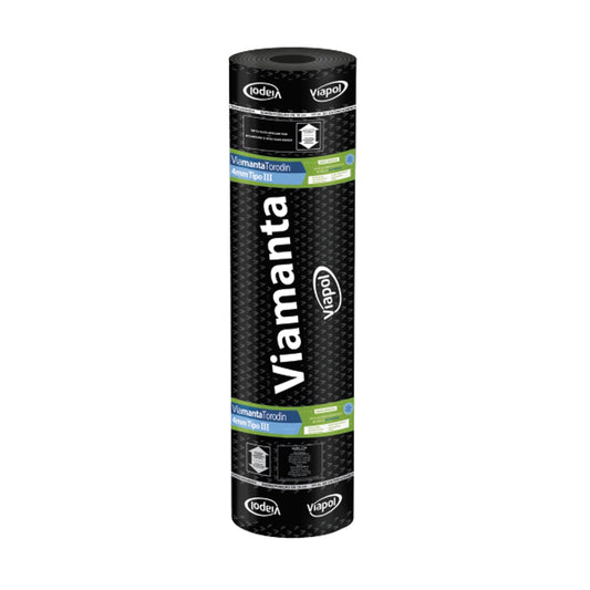Manta asfáltica tipo III Viamanta Torodin 3 mm e 4 mm Viapol para piscina elevada e estacionamento