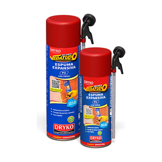 Espuma expansiva de poliuretano Dryko Vedatudo para vedação e preenchimento 500 ml