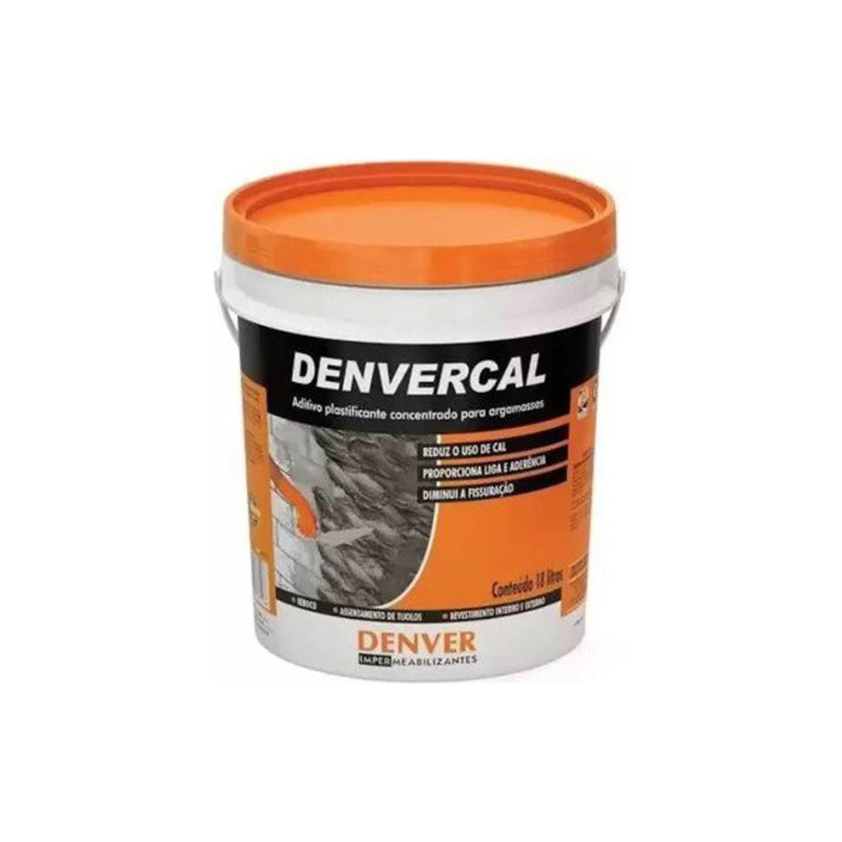 Aditivo plastificante Denvercal para argamassa de reboco e assentamento