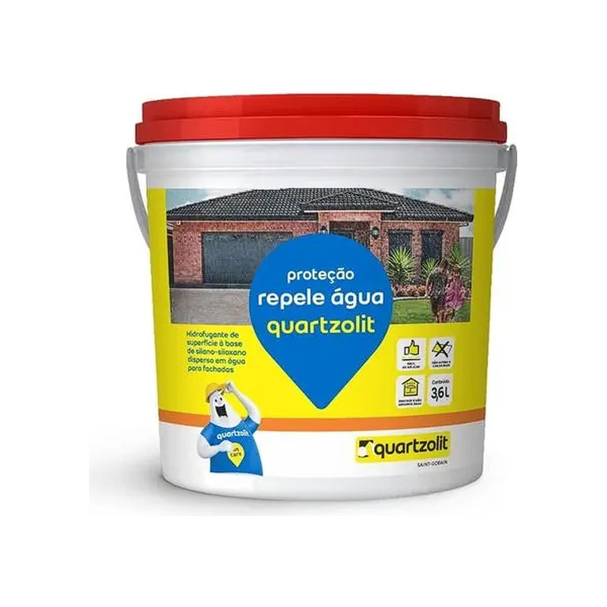 Hidrorrepelente incolor Repele Água Quartzolit para fachada e alvenaria