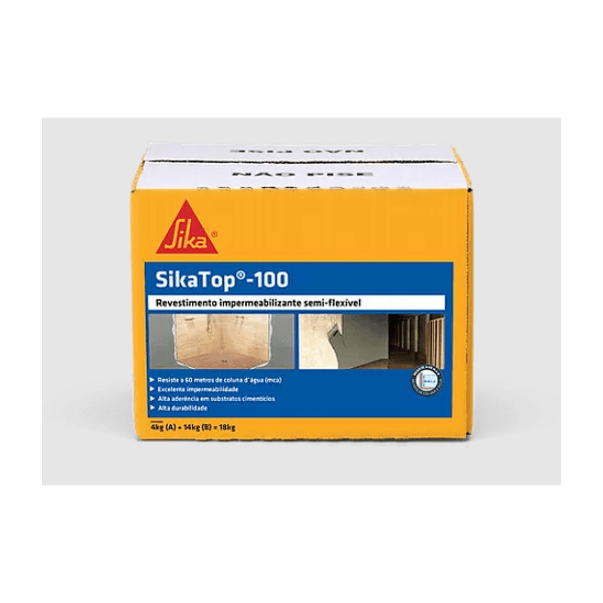 Argamassa polimérica semiflexível Sikatop 100 para reparo de concreto 18 kg