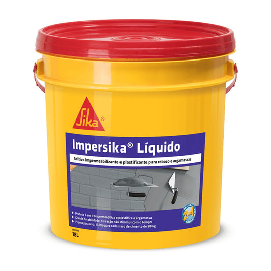 Aditivo impermeabilizante e plastificante Impersika Sika para argamassa