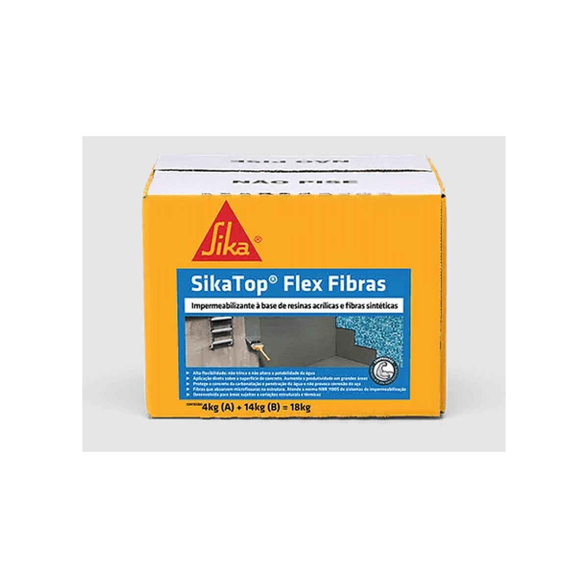 Argamassa polimérica flexível SikaTop Flex Fibras para impermeabilização 18 kg