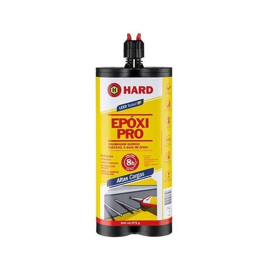 Chumbador químico epóxi Hard Epoxi Pro tixotrópico para ancoragem 600 ml