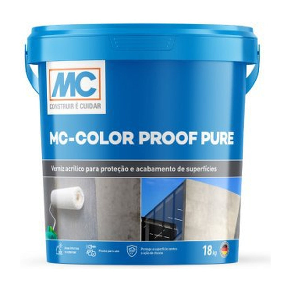 Verniz acrílico base água MC-Color Proof Pure para proteção de concreto aparente 18 kg