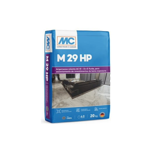 Argamassa colante AC III D E fluida M 29 HP MC-Bauchemie para porcelanatos especiais