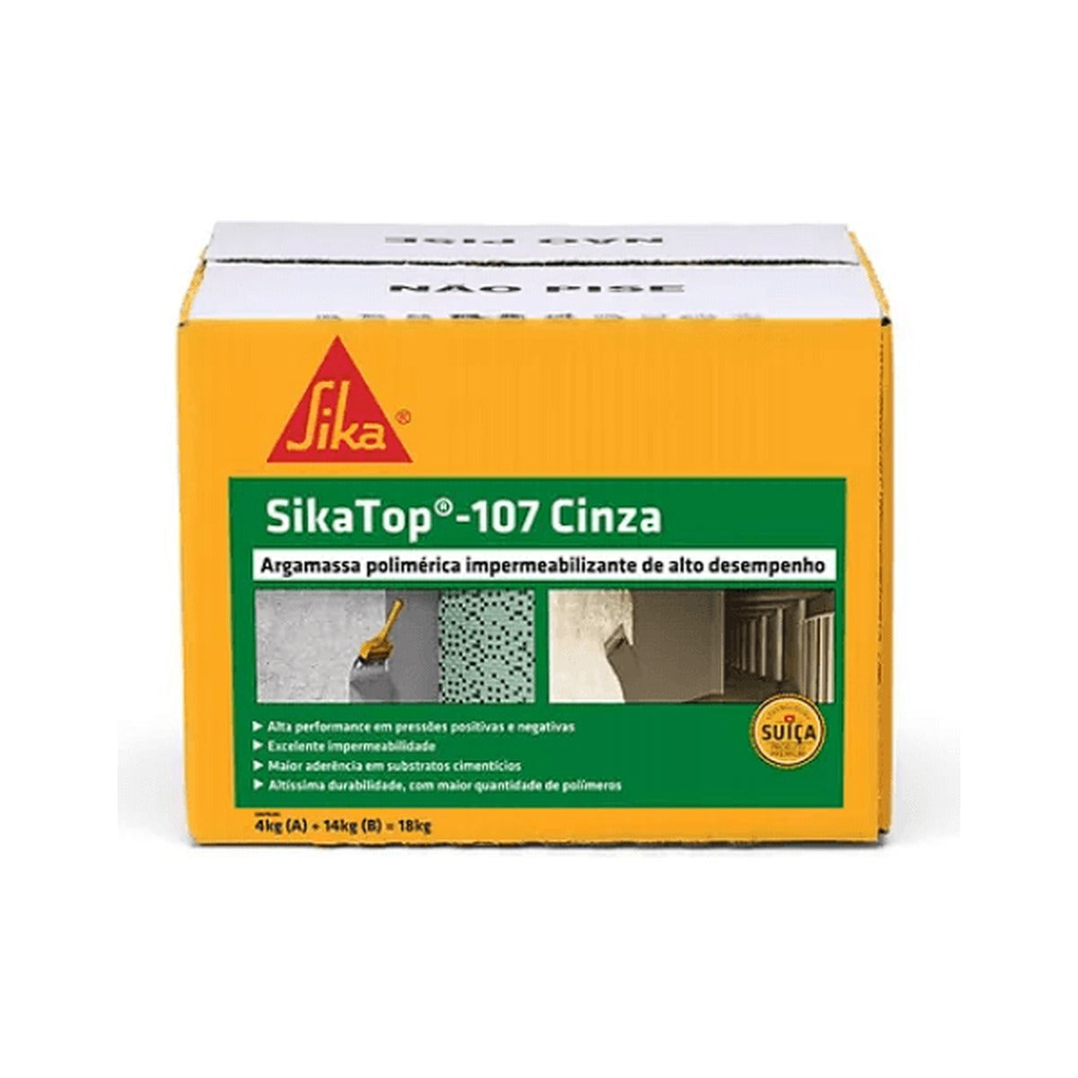Argamassa polimérica SikaTop 107 Sika para impermeabilização e reparo 18 kg