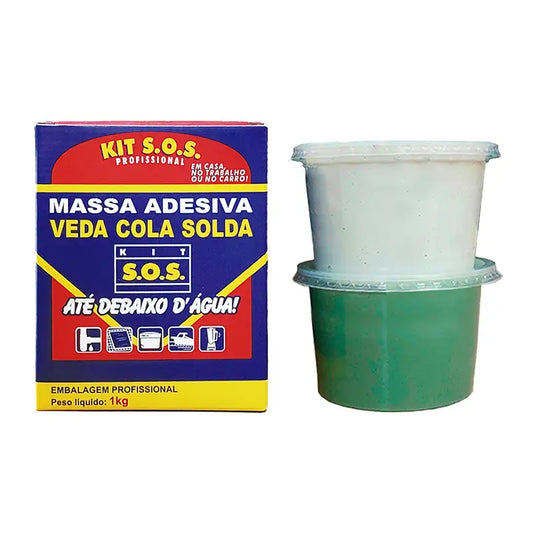 Cola Massa Cinza 1Kg Veda Tudo Sos Epóxi