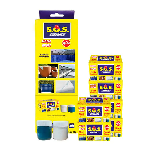 Cola Massa Cinza 40Gx10 Dinâmico Sos Epóxi