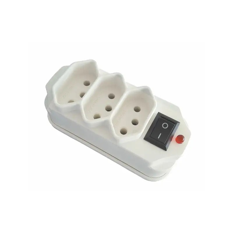 Pino Adaptador 2P+T 3 Saídas Branco Plastimar
