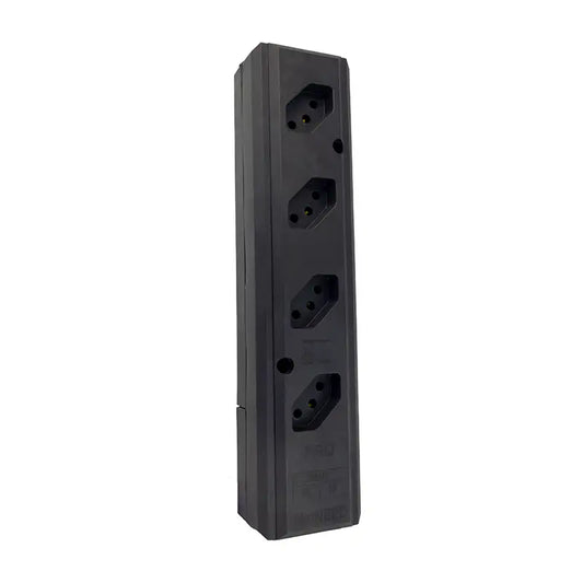 Tomada Barra Quadrupla Preta 10/20A Pro45