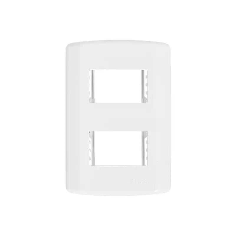 Placa 4X2 C/2 Módulos C/Suporte Branco Pluzie
