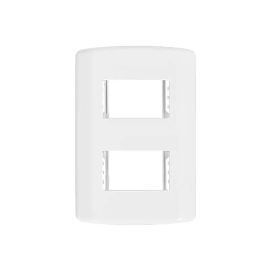 Placa 4X2 C/2 Módulos C/Suporte Branco Pluzie
