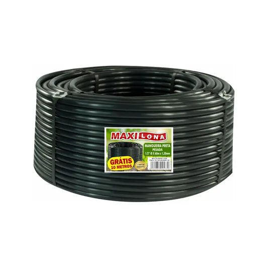 Mangueira Preta 1/2X1,3Mm Pesada 50M Maxilona