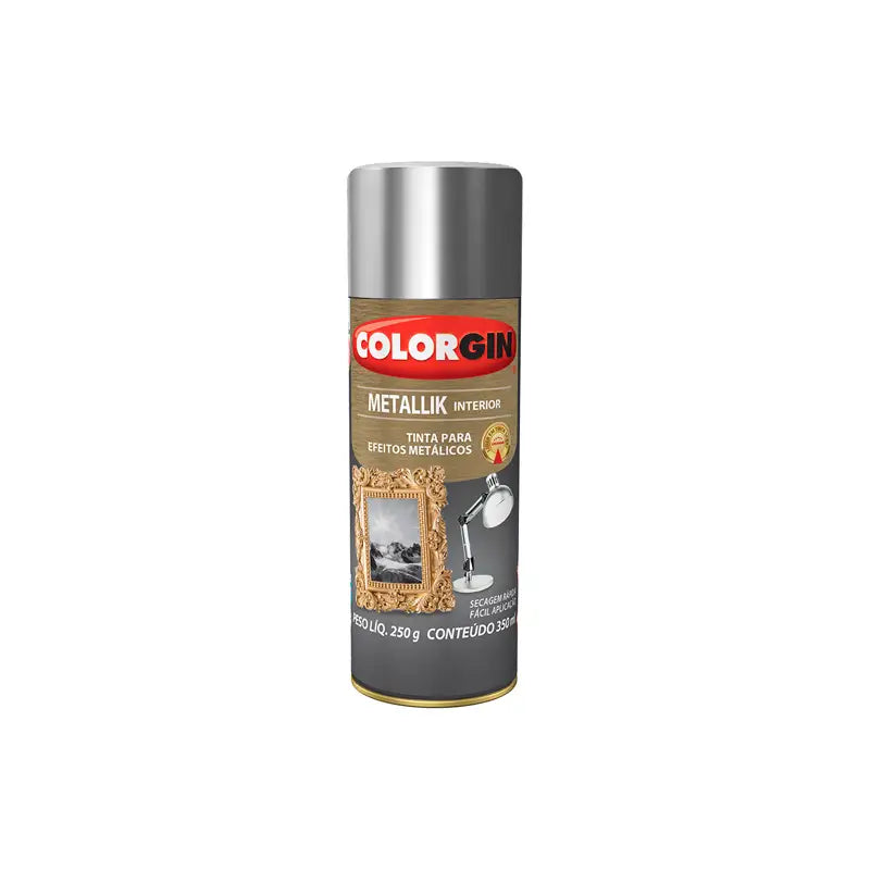 TINTA SPRAY METÁLICA CROMO 6X350 COLORGIN