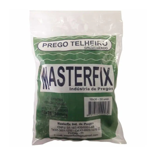 Prego Telheiro Retorcido 18X36 30X30Un Masterfix