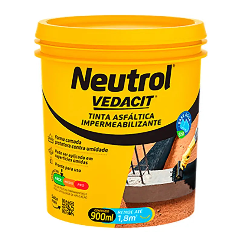 Tinta Asfáltica Neutrol Água 900Ml Vedacit