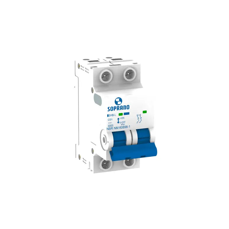 Disjuntor Bipolar 63A Branco Din 6Ka Soprano