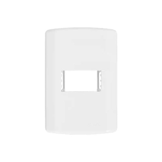 Placa 4X2 C/1 Módulo C/Suporte Branco Pluzie