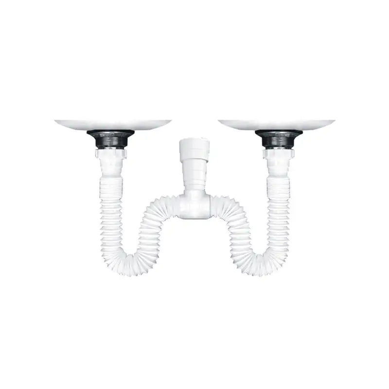 Sifão Sanfonado Duplo Universal Branco Valeplast
