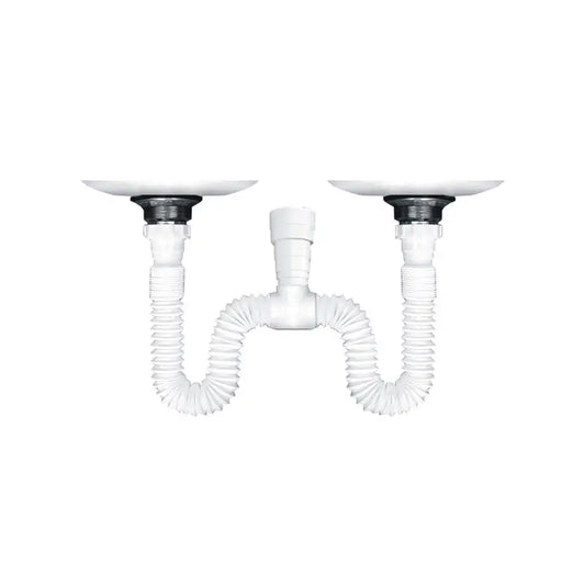 Sifão Sanfonado Duplo Universal Branco Valeplast