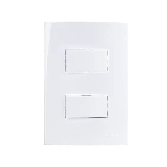 Interruptor 2 Simples 2X4 10A Branco Sleek Margirus