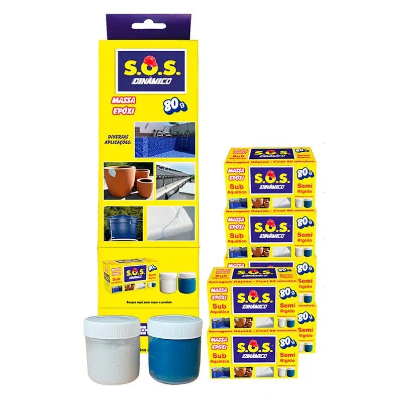 Cola Massa Cinza 80Gx05 Dinâmico Sos Epóxi