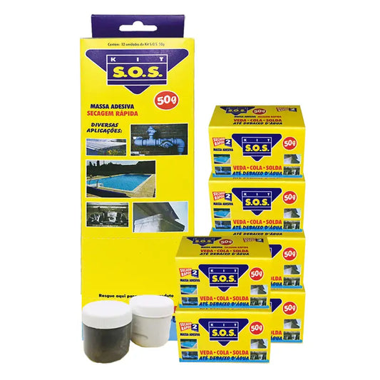 Cola Massa Cinza 50Gx12 Vedatudo Sos Epóxi