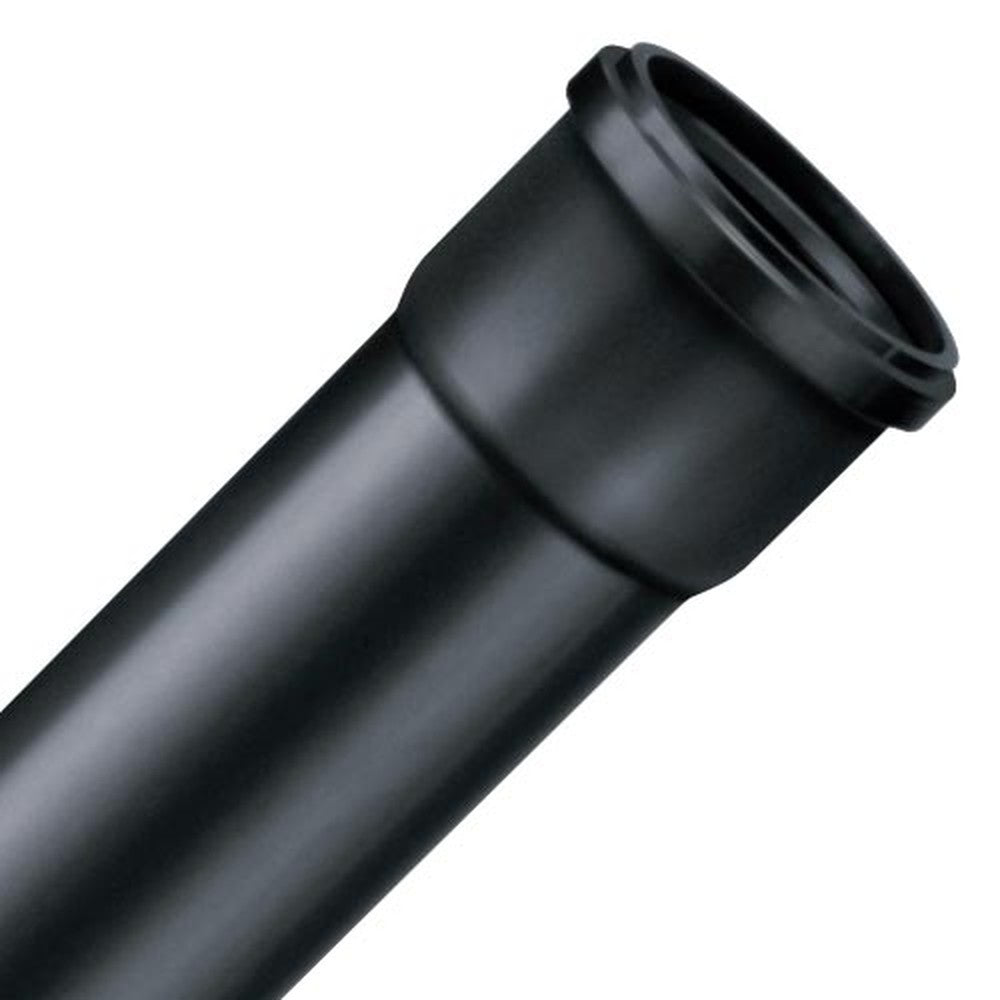 Tubo Duratop XR em polipropileno preto, alta resistência e baixo ruído, para esgoto e pluvial