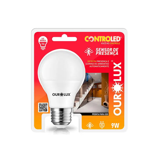 Lâmpada Led Inteligente Sensor Presença Ouro